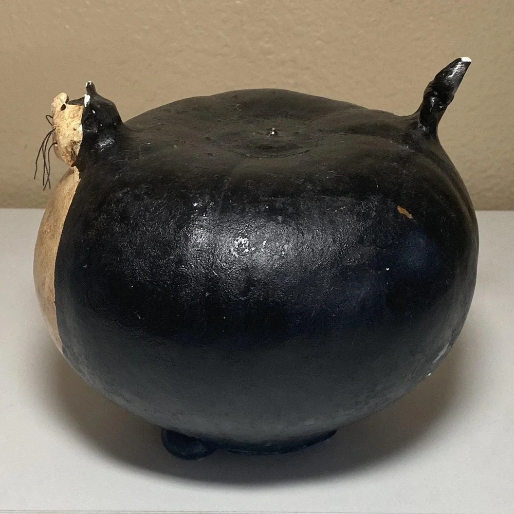 Fat Cat Gourd Art Cat/ Halloween Figurine 6
